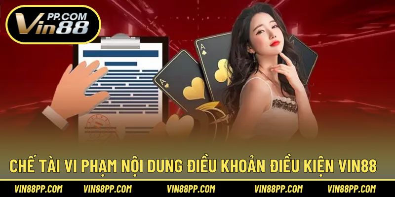 Chế tài nếu bạn vi phạm nội dung điều khoản Vin88